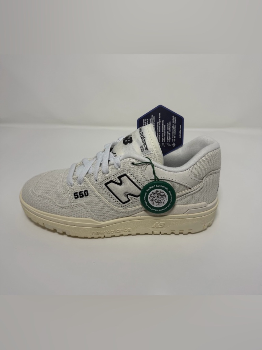 NWOB BB550MDA New Balance 550 Hemp Rattan Sea Salt White Canvas Ivory Sail Men's